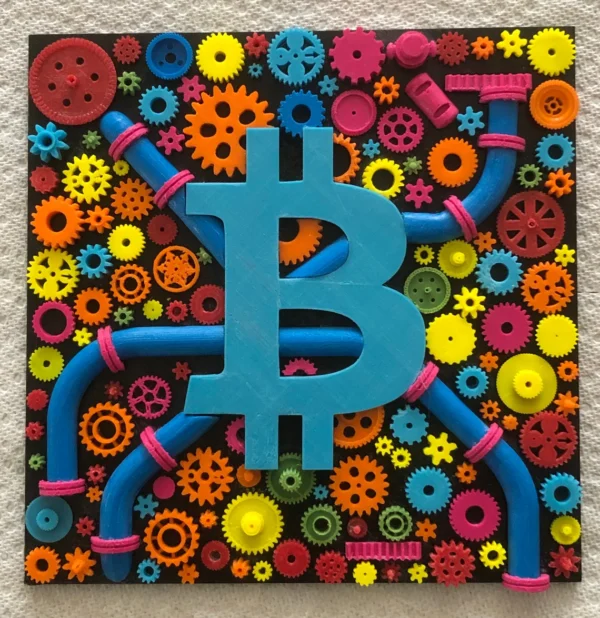 Bitcoin art - wall decoration, 3d printed